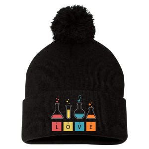 Man I Love Science Chemistry Set Pom Pom 12in Knit Beanie