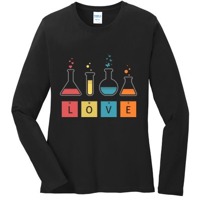 Man I Love Science Chemistry Set Ladies Long Sleeve Shirt