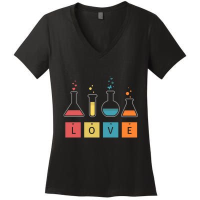 Man I Love Science Chemistry Set Women's V-Neck T-Shirt