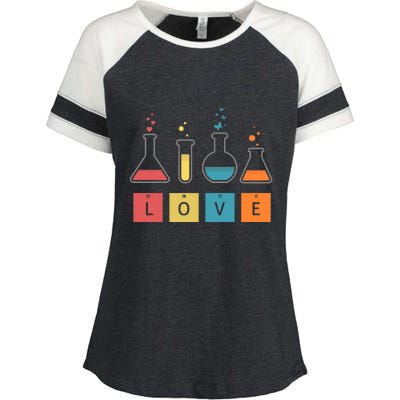 Man I Love Science Chemistry Set Enza Ladies Jersey Colorblock Tee