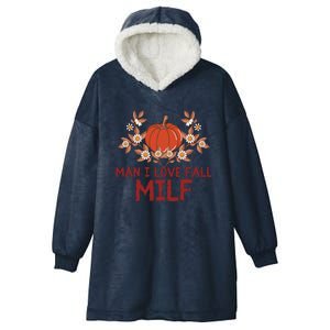 Man I Love Fall Funny Halloween Hooded Wearable Blanket