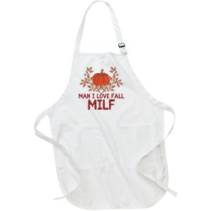 Man I Love Fall Funny Halloween Full-Length Apron With Pockets