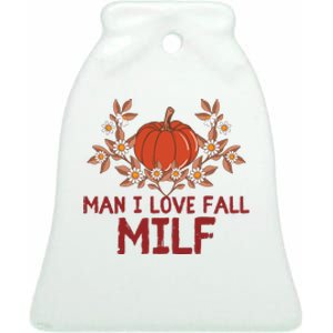 Man I Love Fall Funny Halloween Ceramic Bell Ornament