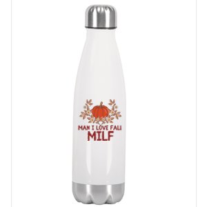 Man I Love Fall Funny Halloween Stainless Steel Insulated Water Bottle