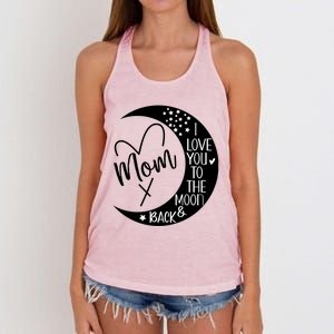 Mom I Love You To The Moon And Back I Love My Mom To The Moon Gift Women's Knotted Racerback Tank