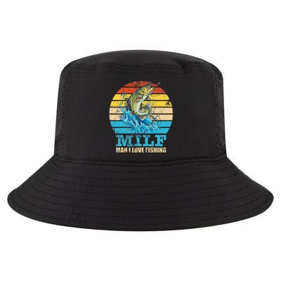 Milfman I Love Fishing Funny Saying Fishermen Cool Comfort Performance Bucket Hat