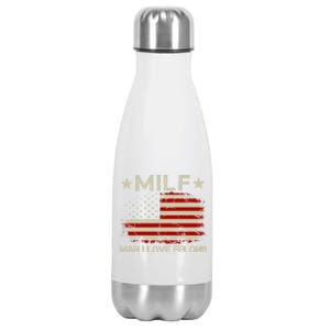 Milf I Love Felons Funny Trump Sarcastic Statet Humor Gift Stainless Steel Insulated Water Bottle