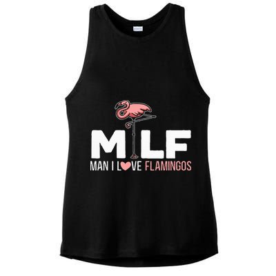 Man I Love Flamingos Bird Lover Summer Ladies PosiCharge Tri-Blend Wicking Tank