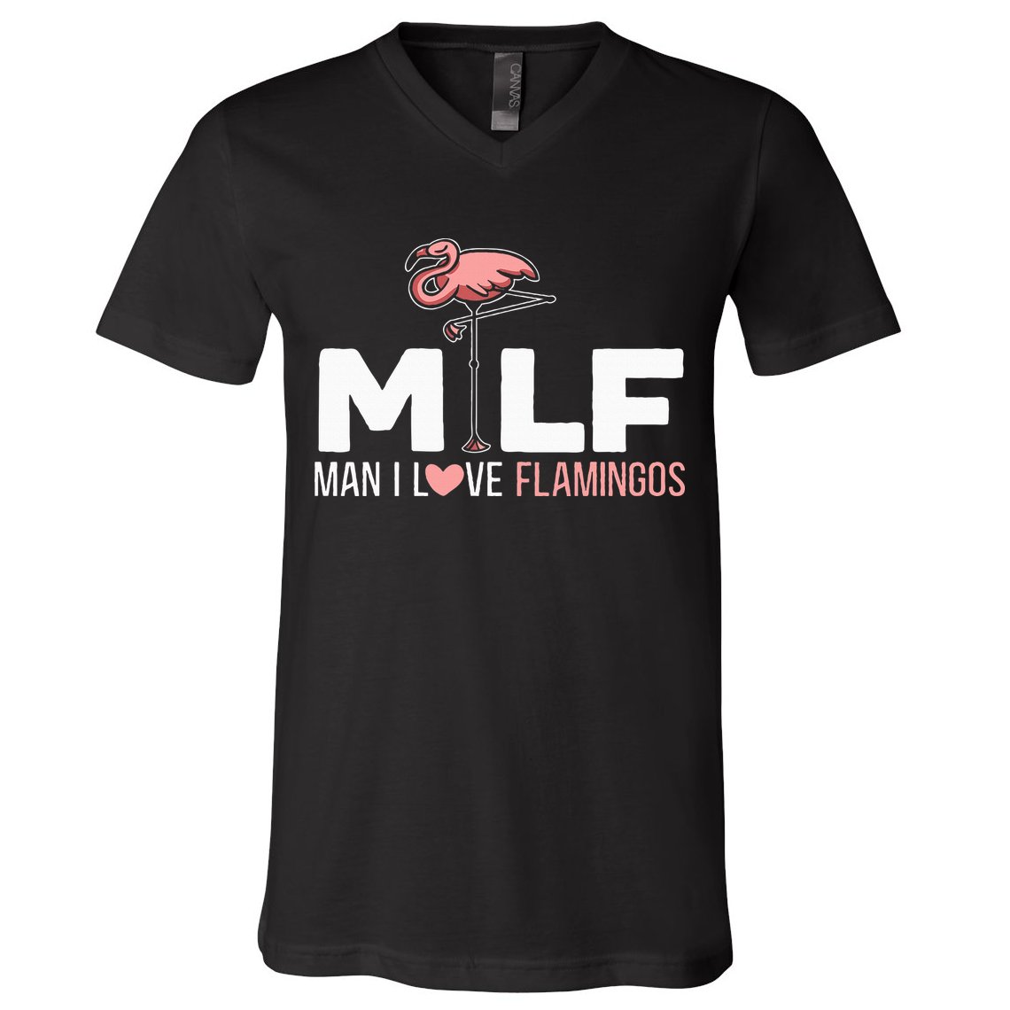 Man I Love Flamingos Bird Lover Summer V-Neck T-Shirt