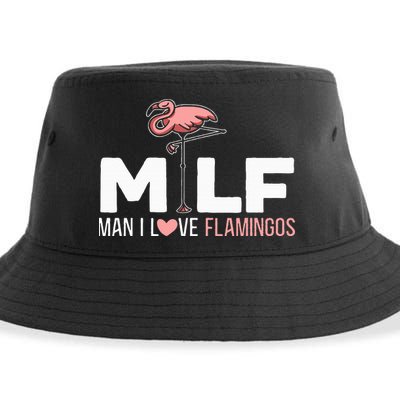 Man I Love Flamingos Bird Lover Summer Sustainable Bucket Hat