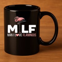 Man I Love Flamingos Bird Lover Summer 11oz C Handle Ceramic Mug