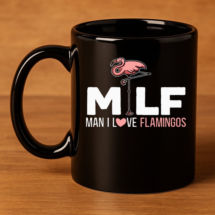 Man I Love Flamingos Bird Lover Summer 11oz C Handle Ceramic Mug