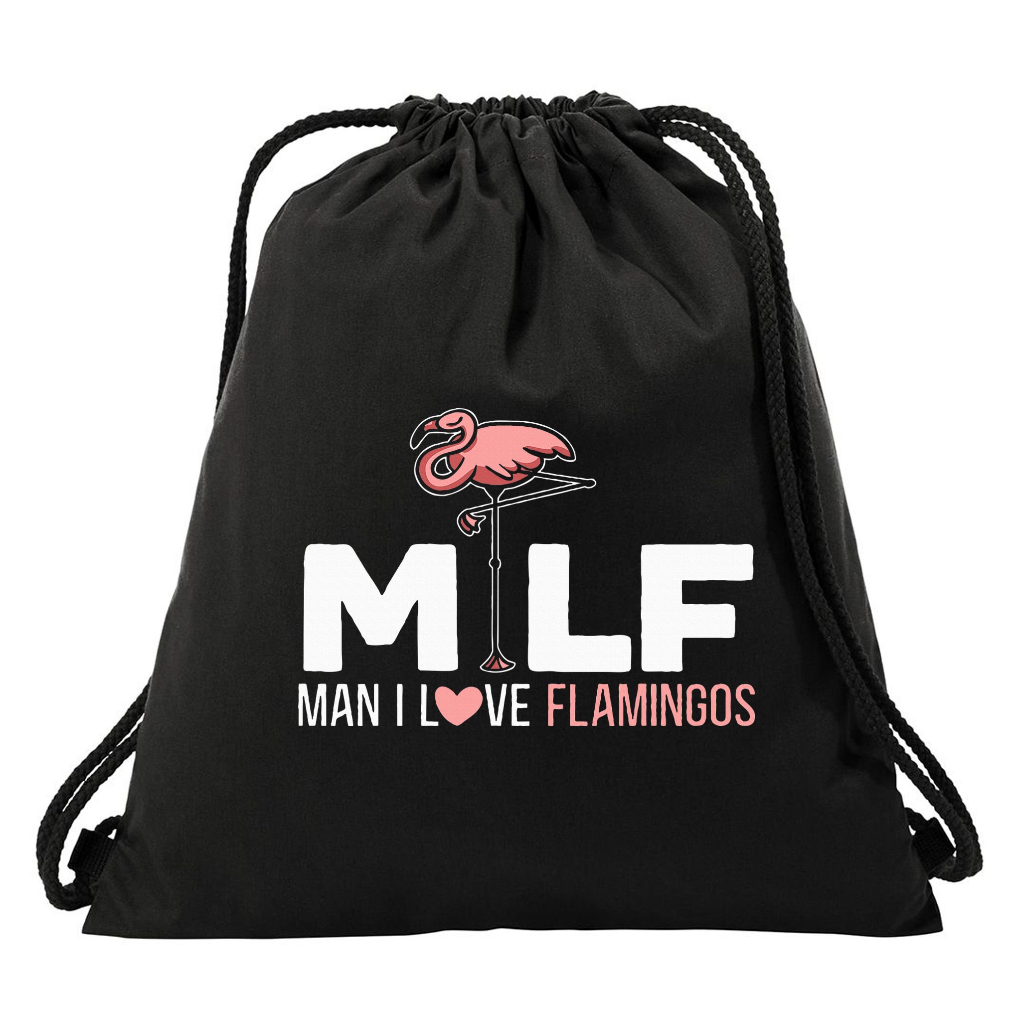 Man I Love Flamingos Bird Lover Summer Drawstring Bag