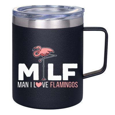 Man I Love Flamingos Bird Lover Summer 12oz Stainless Steel Coffee Mug