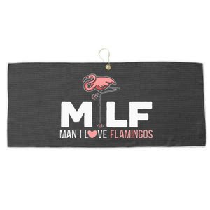 Man I Love Flamingos Bird Lover Summer Large Microfiber Waffle Golf Towel