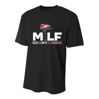 Man I Love Flamingos Bird Lover Summer Youth Performance Sprint T-Shirt