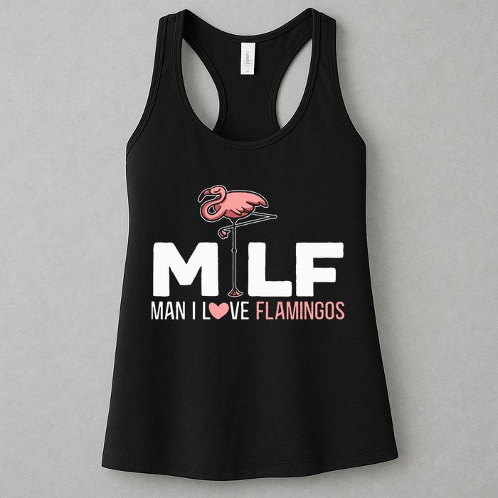 Man I Love Flamingos Bird Lover Summer Womens Tank Top