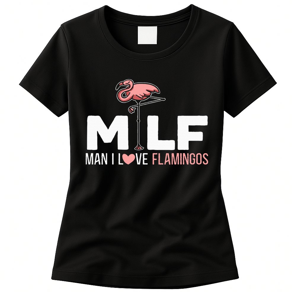 Man I Love Flamingos Bird Lover Summer Womens T-Shirt