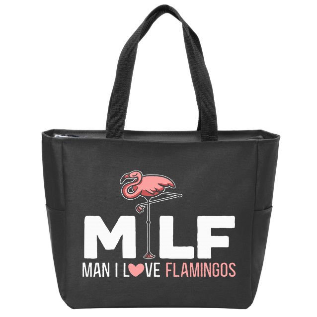 Man I Love Flamingos Bird Lover Summer Zip Tote Bag