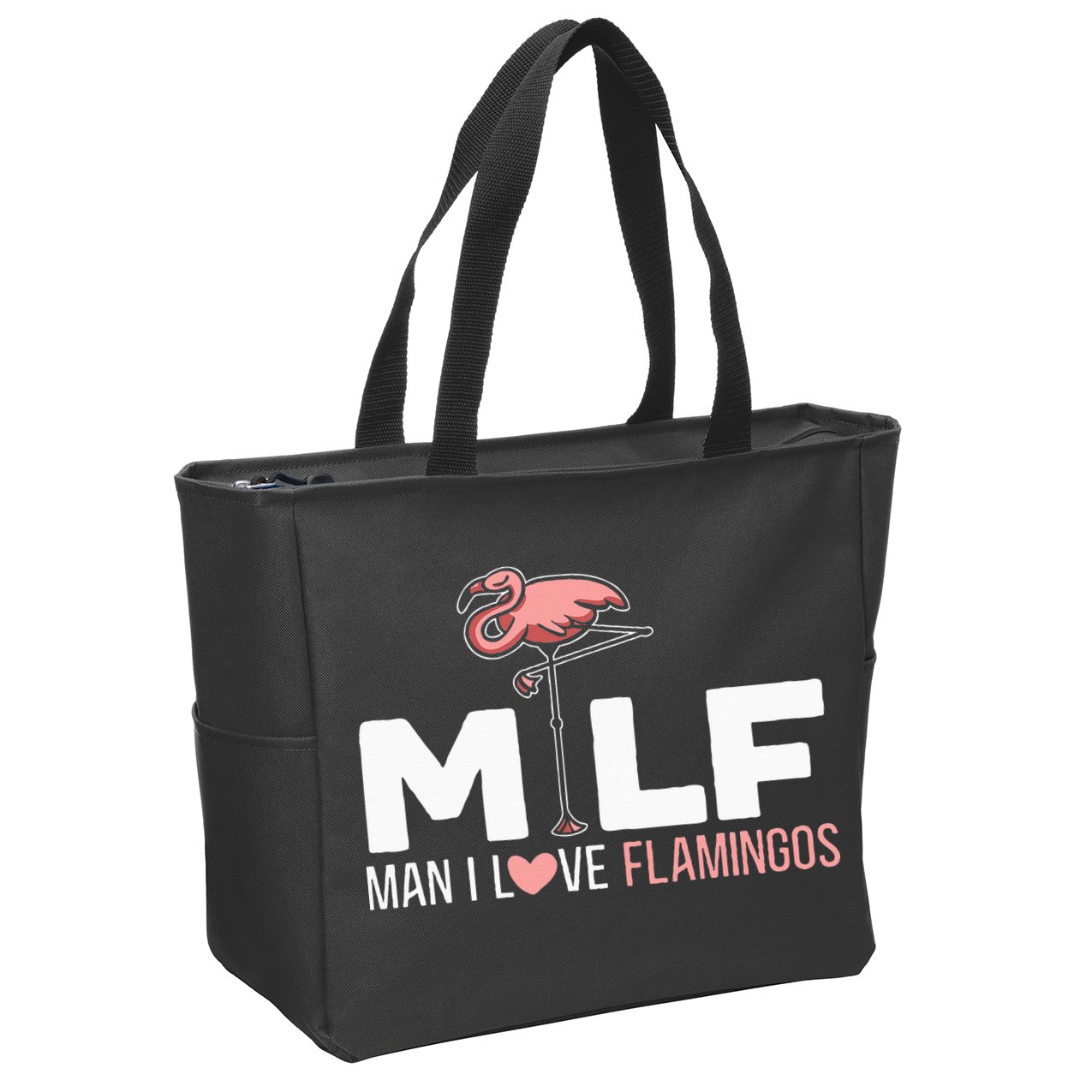 Man I Love Flamingos Bird Lover Summer Zip Tote Bag