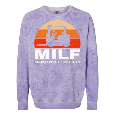 Man I Love Forklifts Vintage Colorblast Crewneck Sweatshirt