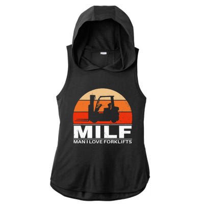 Man I Love Forklifts Vintage Ladies PosiCharge Tri-Blend Wicking Draft Hoodie Tank