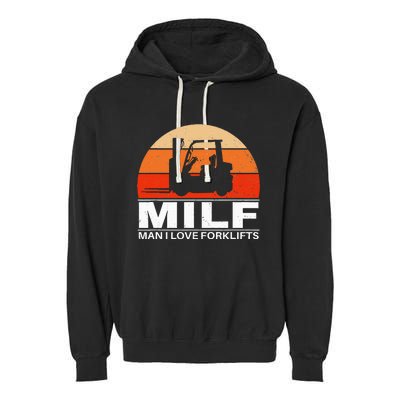 Man I Love Forklifts Vintage Garment-Dyed Fleece Hoodie