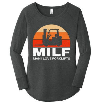 Man I Love Forklifts Vintage Women's Perfect Tri Tunic Long Sleeve Shirt