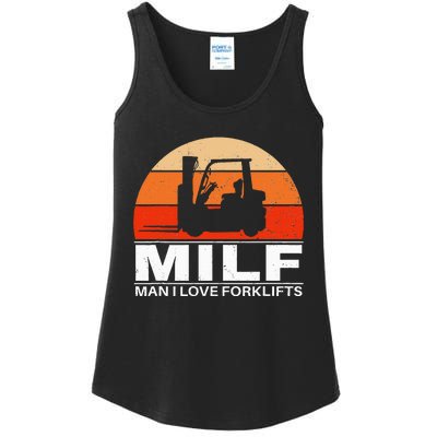 Man I Love Forklifts Vintage Ladies Essential Tank