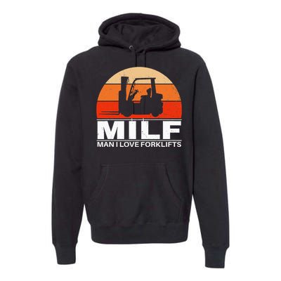 Man I Love Forklifts Vintage Premium Hoodie