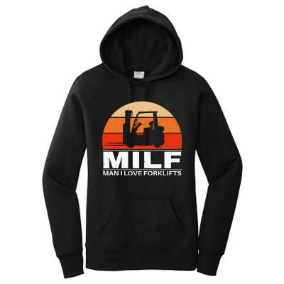 Man I Love Forklifts Vintage Women's Pullover Hoodie