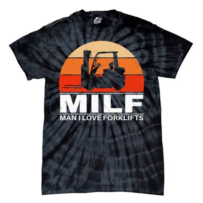 Man I Love Forklifts Vintage Tie-Dye T-Shirt