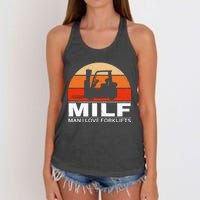 Man I Love Forklifts Vintage Women's Knotted Racerback Tank