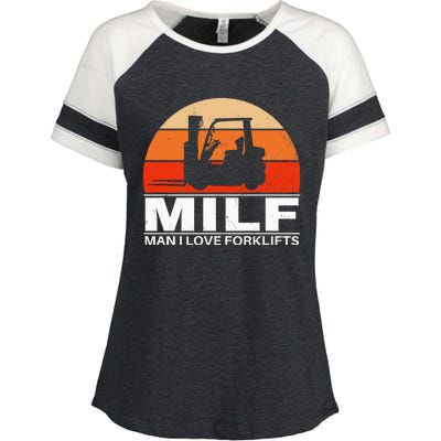 Man I Love Forklifts Vintage Enza Ladies Jersey Colorblock Tee