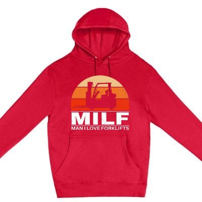 Man I Love Forklifts Vintage Premium Pullover Hoodie