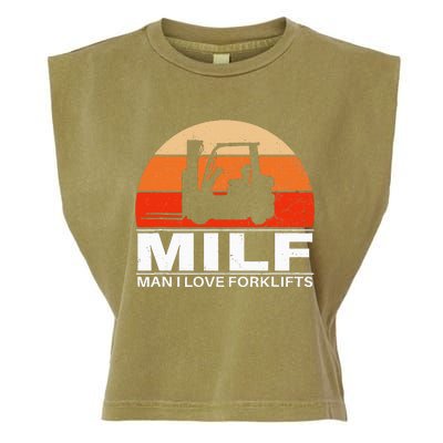 Man I Love Forklifts Vintage Garment-Dyed Women's Muscle Tee