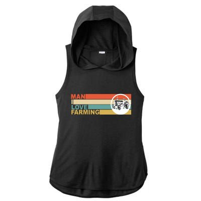 Man I Love Farming Ladies PosiCharge Tri-Blend Wicking Draft Hoodie Tank