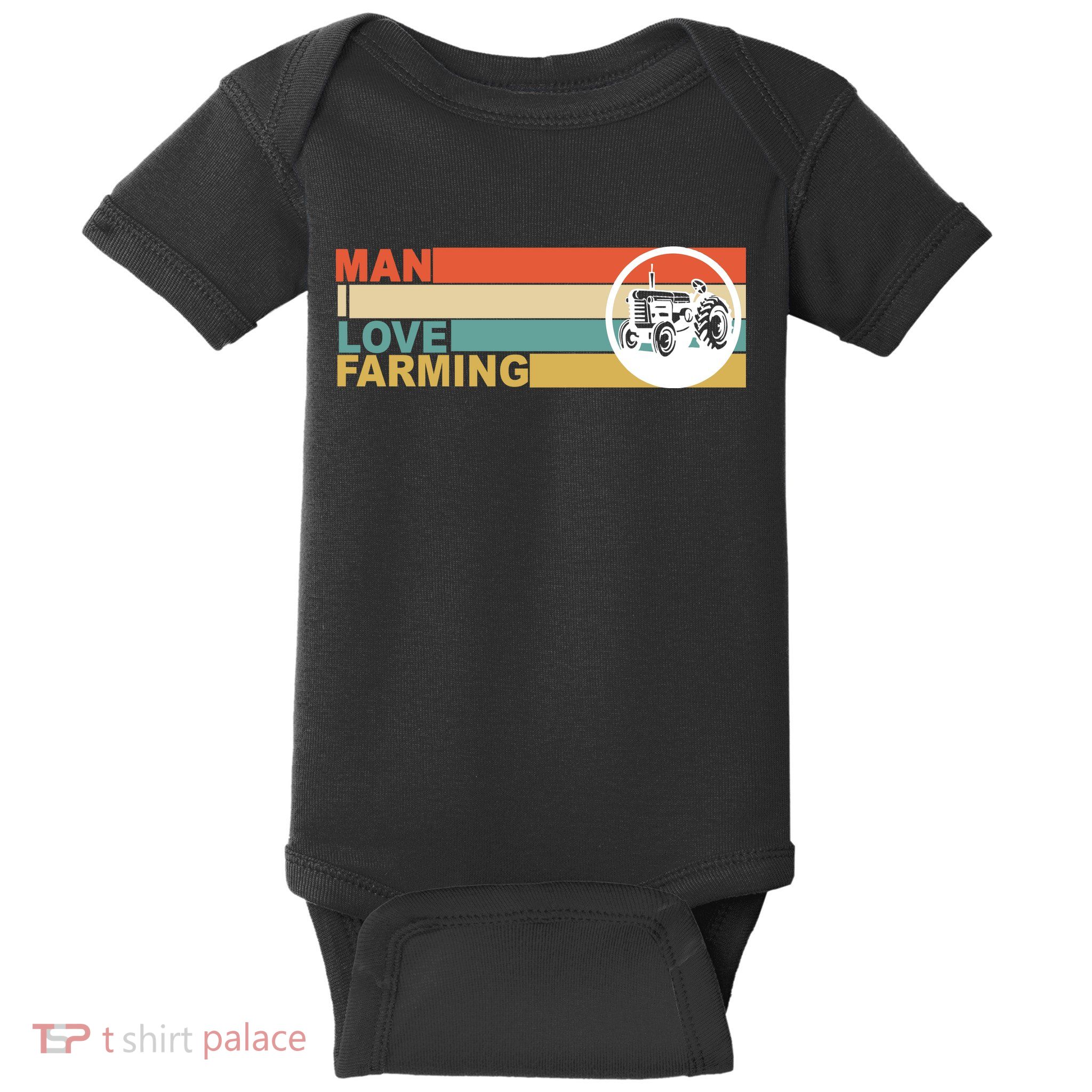 Man I Love Farming Baby Bodysuit