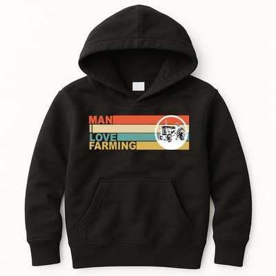 Man I Love Farming Kids Hoodie