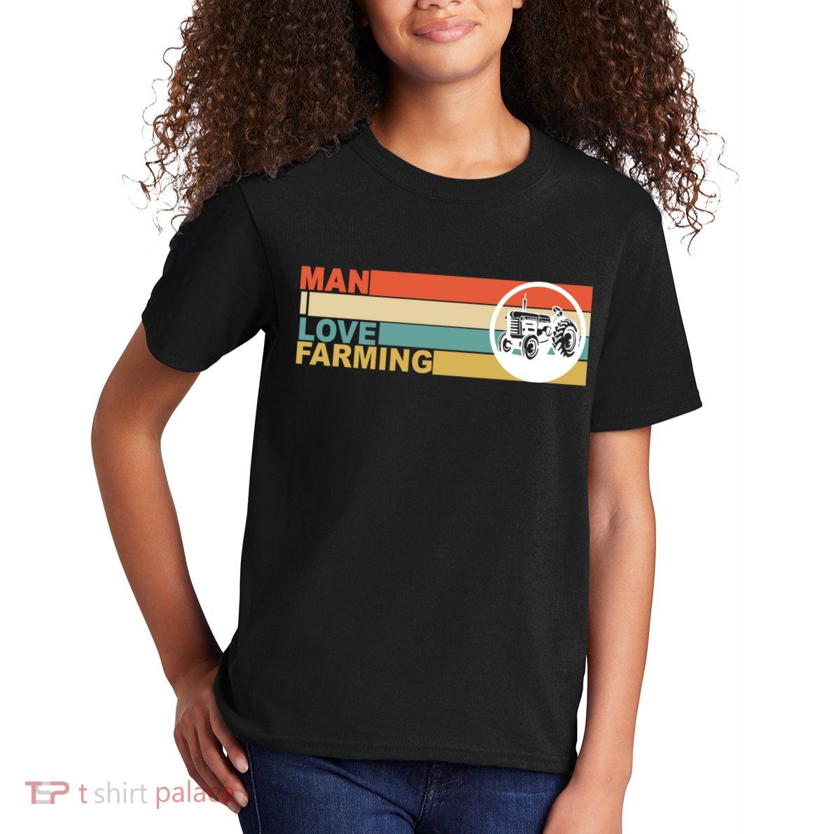 Man I Love Farming Kids T-Shirt