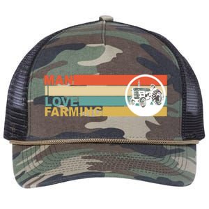 Man I Love Farming Retro Rope Trucker Hat Cap