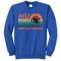 Milf I Love Football Retro Vintage Distressed Sunset Gift Sweatshirt