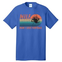 Milf I Love Football Retro Vintage Distressed Sunset Gift Tall T-Shirt