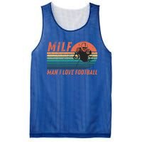 Milf I Love Football Retro Vintage Distressed Sunset Gift Mesh Reversible Basketball Jersey Tank