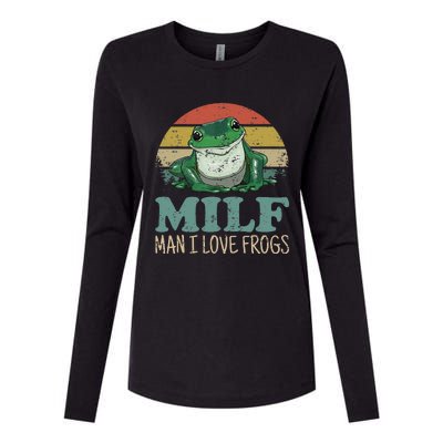 MILFMan I Love Frogs Funny Saying Womens Cotton Relaxed Long Sleeve T-Shirt