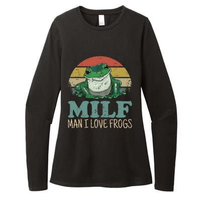 MILFMan I Love Frogs Funny Saying Womens CVC Long Sleeve Shirt