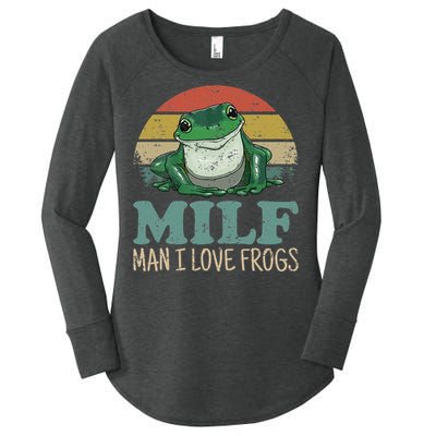 MILFMan I Love Frogs Funny Saying Women's Perfect Tri Tunic Long Sleeve Shirt