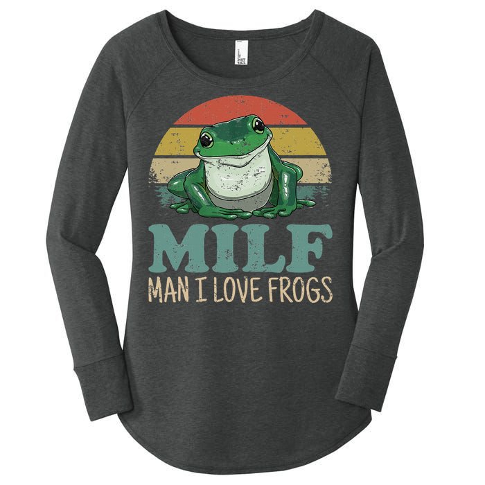 MILFMan I Love Frogs Funny Saying Women's Perfect Tri Tunic Long Sleeve Shirt