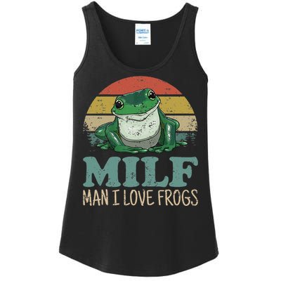 MILFMan I Love Frogs Funny Saying Ladies Essential Tank