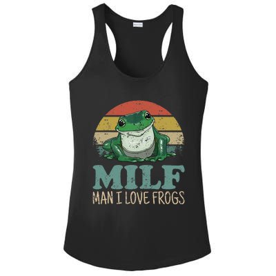 MILFMan I Love Frogs Funny Saying Ladies PosiCharge Competitor Racerback Tank